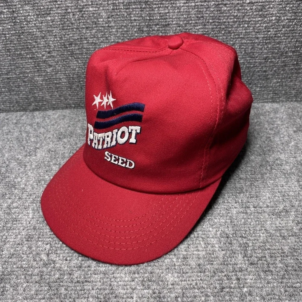 Patriot Seed Hat Cap Snap Back Red Embroidered Advertising Promo Mens Made USA